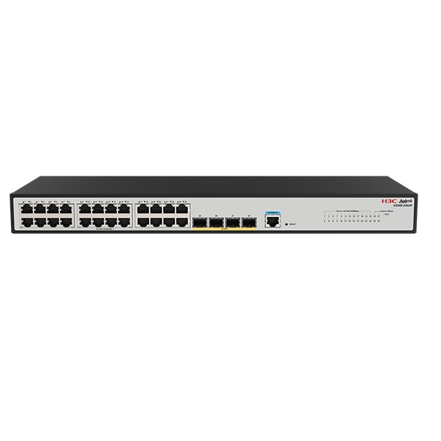H3C Aolynk US500-24G4F, 24 Port Giga with 4 x 1G SFP Uplink, Layer 3 Cloud Managed Stackable Switch