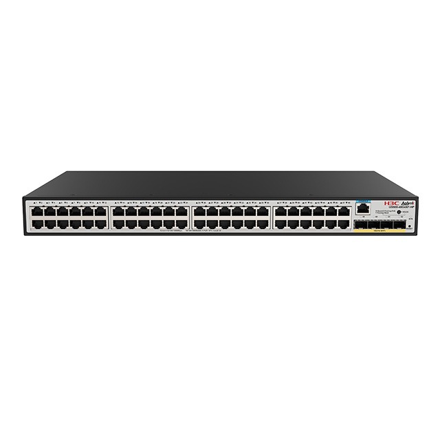H3C Aolynk US500-48G4XF-HP, 48 Port Giga POE+ 375W with 4 x 10G SFP+ Uplink, Layer 3 Cloud Managed Stackable Switch