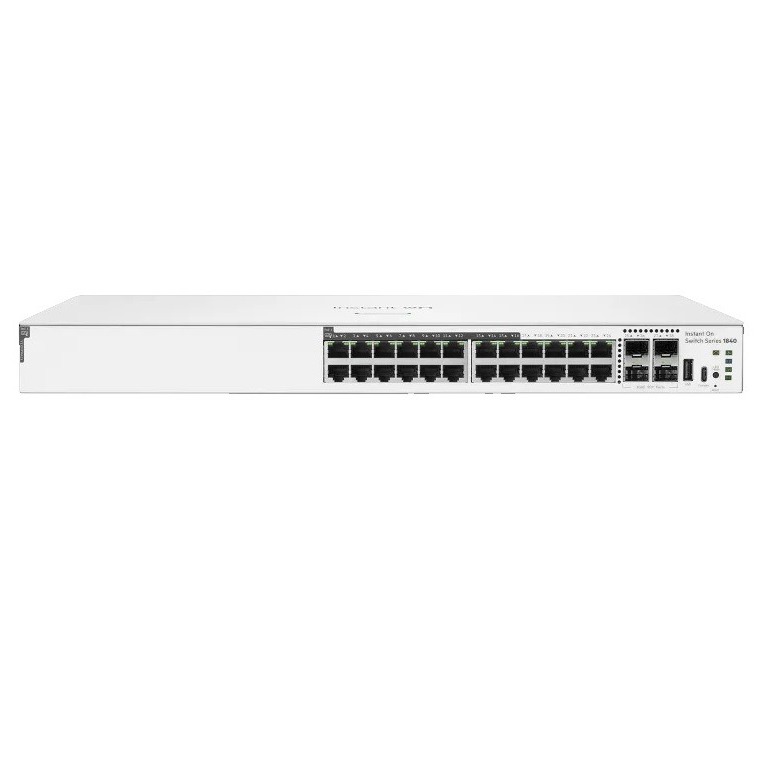 HPE Networking Instant On S5E29A, 1840 Series 24 Port Giga (16 Port POE+ 195W) with 4 x 1G SFP Uplink Port Switch