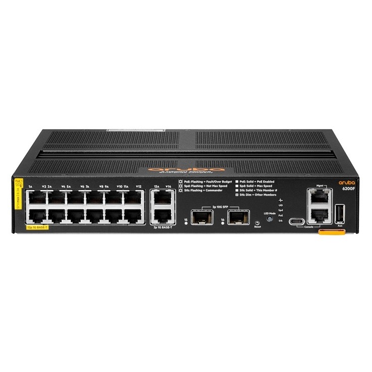 HPE Aruba Networking 6200F 12G Class4 PoE 2G/2SFP+ 139W Switch