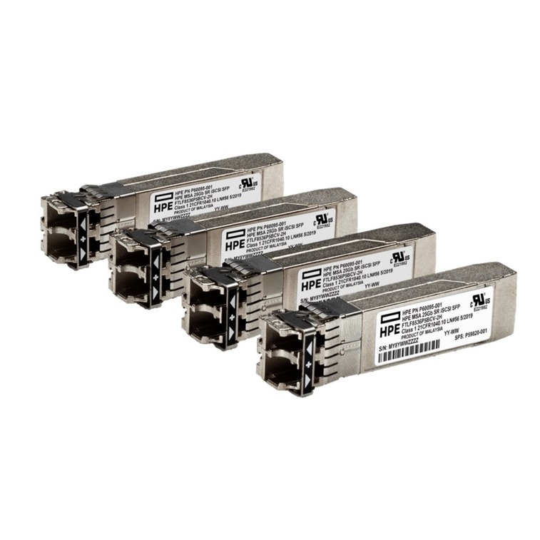 HPE MSA 25Gb SFP28 Short Range 4‑pack iSCSI Transceiver .