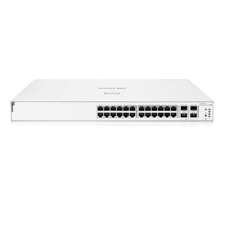 HPE Networking Instant On JL684B, 1930 Series 24 Port Giga POE+ 370W with 4 x 10G SFP+ Uplink Port Switch