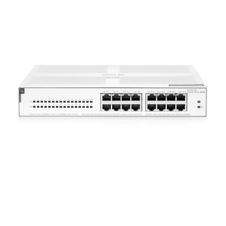 HPE Networking Instant On R8R48A, 1430 Series 16 Port Giga POE+ 124W Switch