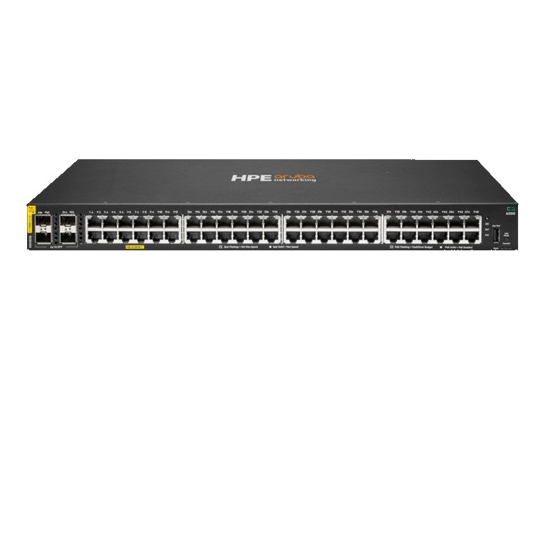 HPE Aruba Networking CX 6000 48p 10M/100M/1G Class4 PoE 4p SFP 1G 370W Switch