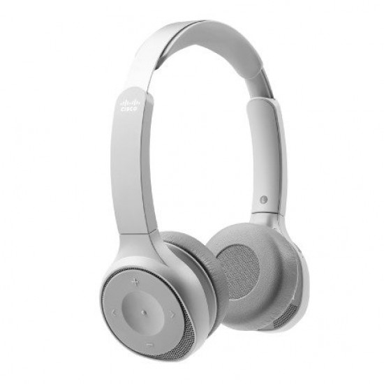 Cisco Headset Platinum color with stand bundle (Platinum headset with travel case, USB HD adapter, charging stand, USB & 3.5mm connectors)