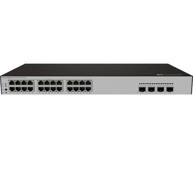 Huawei,(24*10/100/1000BASE-T ports (PoE+), 2*2.5GE SFP ports, 2*10GE SFP+ ports, 400 W PoE, built-in AC power),98012700