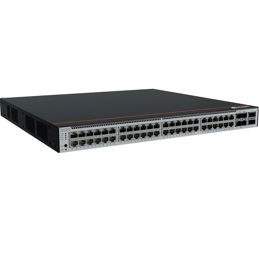 Huawei,98012218,(48*10/100/1000BASE-T ports, 4*25GE SFP28 ports, 2*100GE QSFP28 ports, expansion card slot, PoE++, without power module)