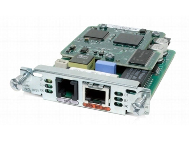 2-port HWIC w/ 1-port ADSLoPOTS and 1-port ISDN BRI-S/T