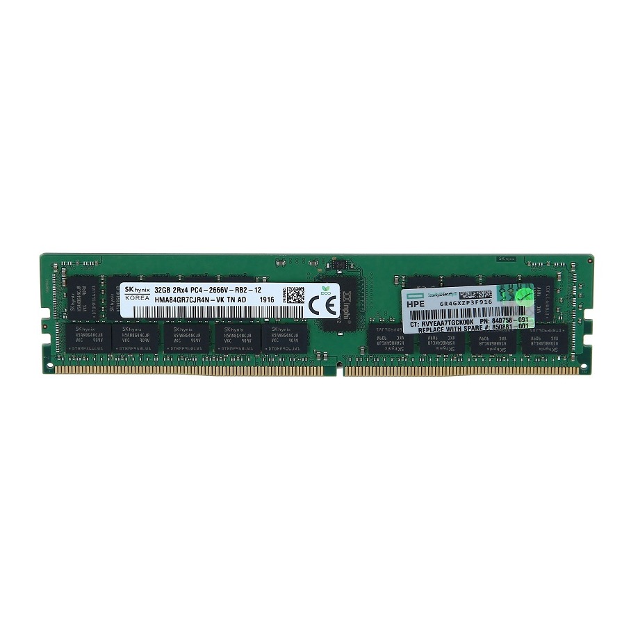 HPE 32GB (1 x 32GB) Dual Rank x4 DDR4-2666 CAS-19-19-19 Registered Smart Memory Kit