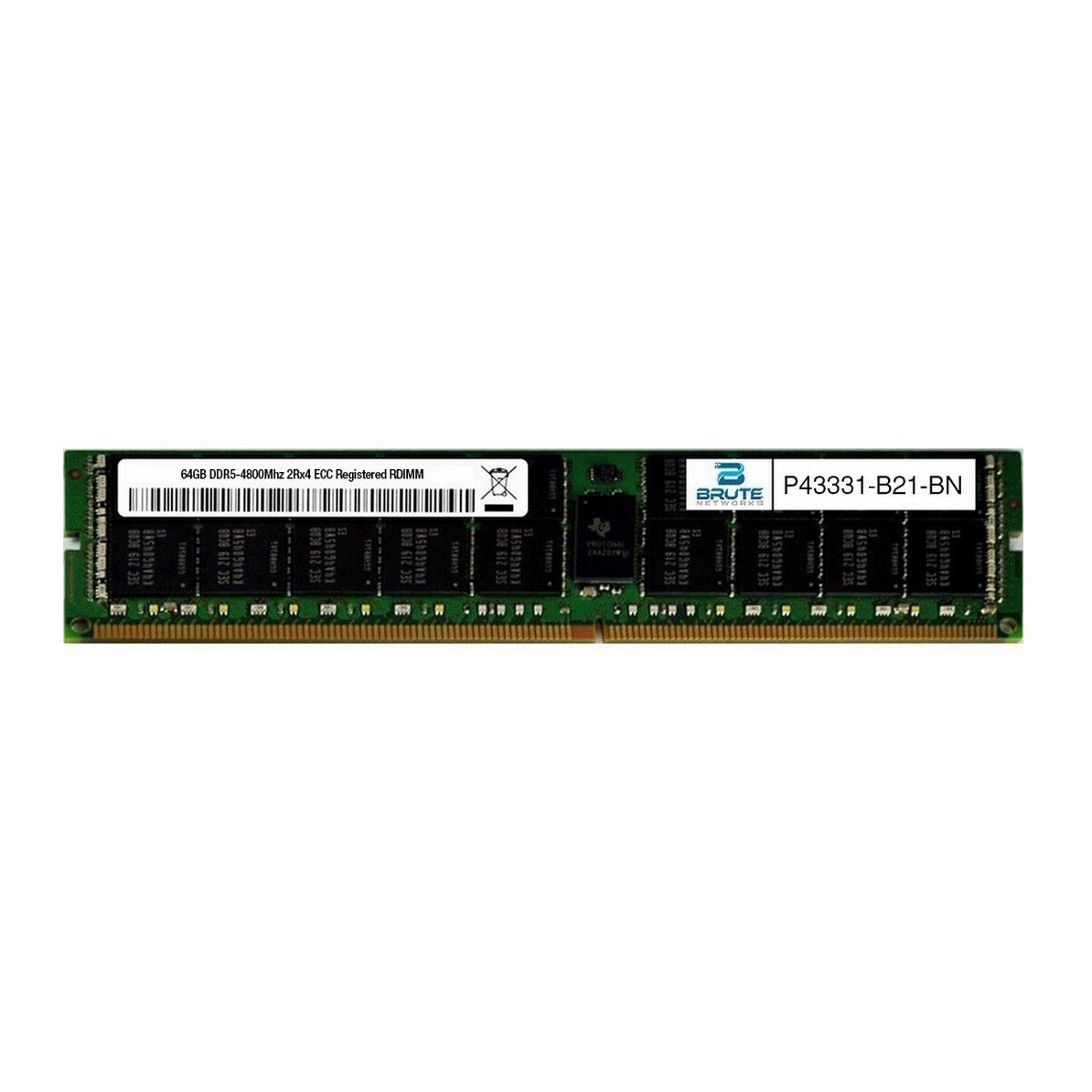 HPE 64GB (1x64GB) Dual Rank x4 DDR5-4800 CAS-40-39-39 EC8 Registered Smart Memory Kit