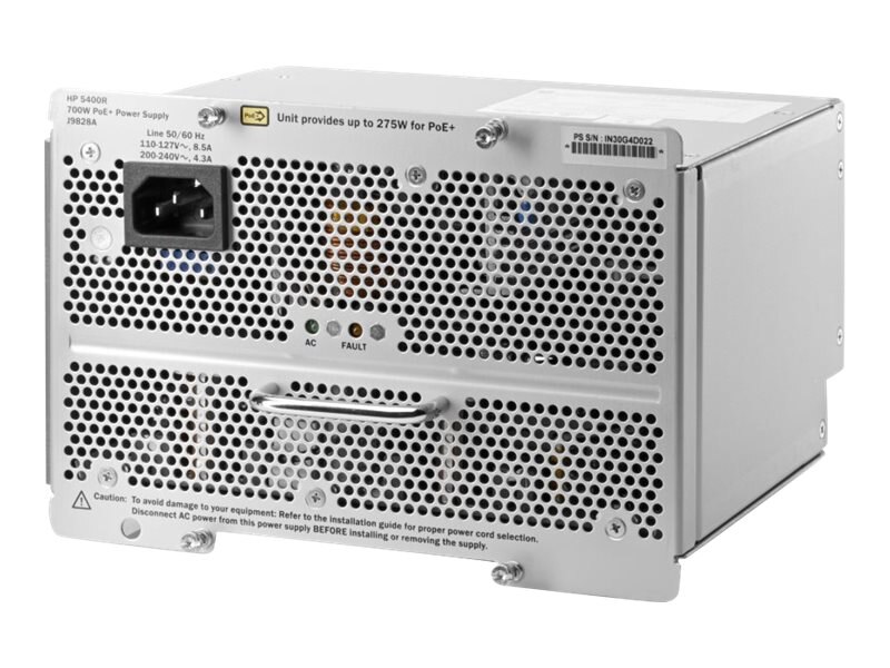 Aruba Power supply (plug-in module) - 5400R 700W PoE+ zl2 Power Supply - 700 W - 120 V AC, 230 V AC