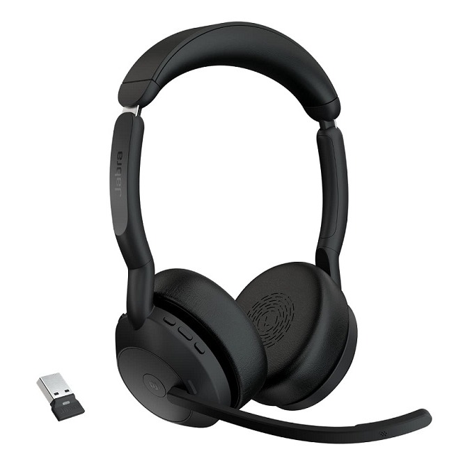 Jabra Evolve2 55 Link380a MS Stereo Microsoft Teams Certified Model Bluetooth Wireless Headset 25599-999-999