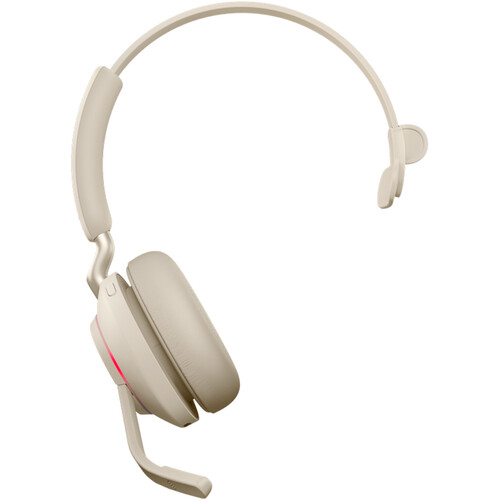 Jabra Evolve2 65 Mono Wireless On-Ear Headset (Microsoft Teams, USB Type-A, Beige)