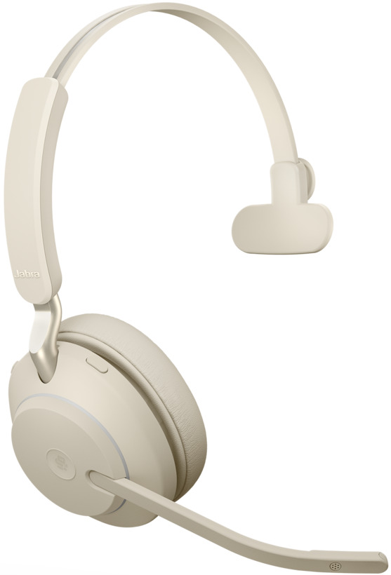 Jabra Evolve2 65 Mono Wireless On-Ear Headset (Microsoft Teams, USB Type-A, Beige)