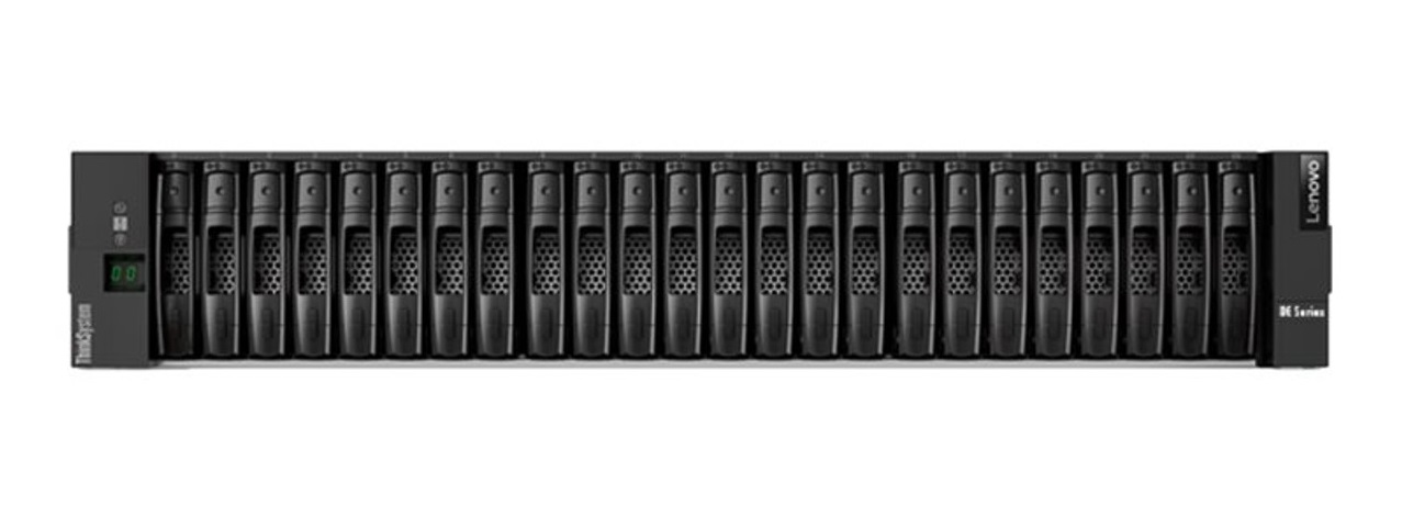 Lenovo ThinkSystem DE2000H SAS Hybrid Flash Array SFF (4x 16 Gb FC base ports [no SFPs], 4x 12 Gb SAS HIC ports)