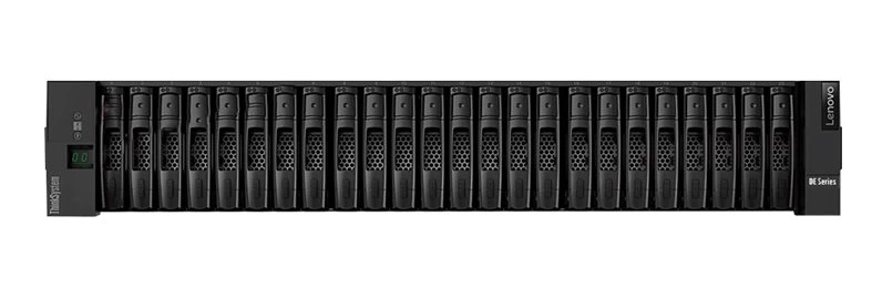 Lenovo ThinkSystem DE4000H SAS Hybrid Flash Array SFF (64 GB cache, 4x 16 Gb FC base ports [no SFPs], 8x 12 Gb SAS HIC ports)