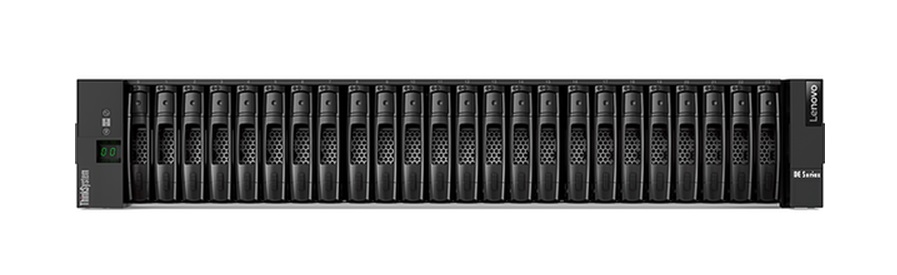 Lenovo ThinkSystem DE4000F SAS All Flash Array SFF (64 GB cache, 4x 16 Gb FC base ports [no SFPs], 8x 12 Gb SAS HIC ports)