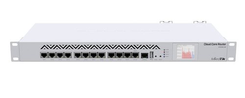 1U rackmount, 12x Gigabit Ethernet, LCD, 16 cores x 1.2GHz CPU, 2GB RAM, 17.8mpps fastpath, Up to 12Gbit/s throughput, RouterOS L6, Dual PSU