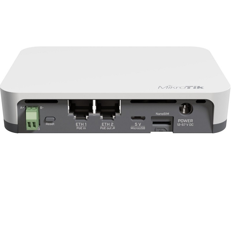 Mikrotik,KNOT,IoT Gateway with 650MHz CPU, 64MB RAM, 2 x 10/100Mbps Eth ports (PoE-in and PoE-out)