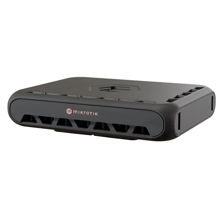 Mikrotik,hAP be³ Media with quad-core 1.1GHz CPU, 2GB RAM, 5 x 2.5G Ethernet ports, triple-band Wi-Fi 7 .