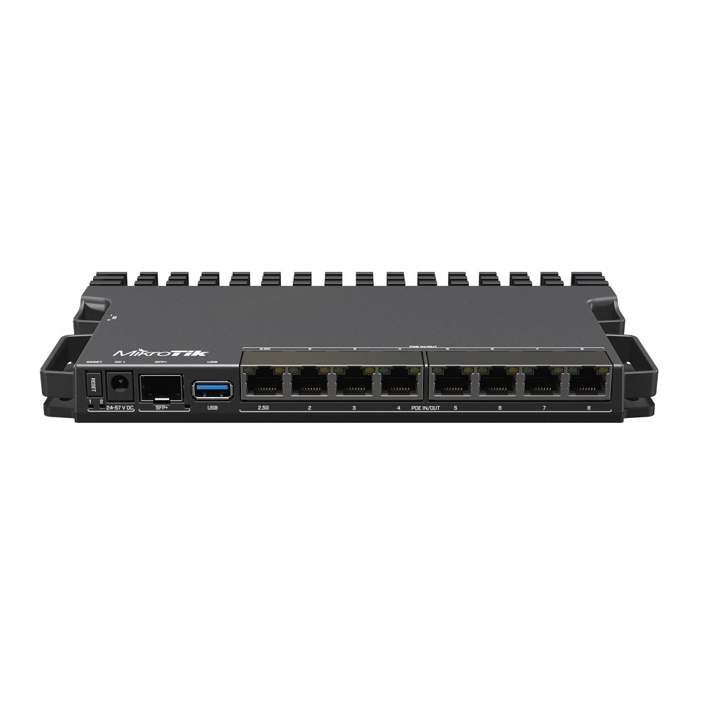 RB5009 router with PoE-in and PoE-out,medium ISPs. 2.5 Gigabit Ethernet & 10 Gigabit SFP+, 