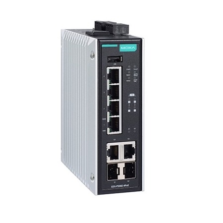 Managed Ethernet PoE Switch with 4 PoE+/60W 10/100BaseT(X) ports, 2 combo 10/100/1000BaseT(X)