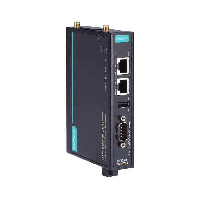 Industrial LTE Cat 1 cellular gateway, B1/B3/B8/B20/B28, 0 to 55Â°C