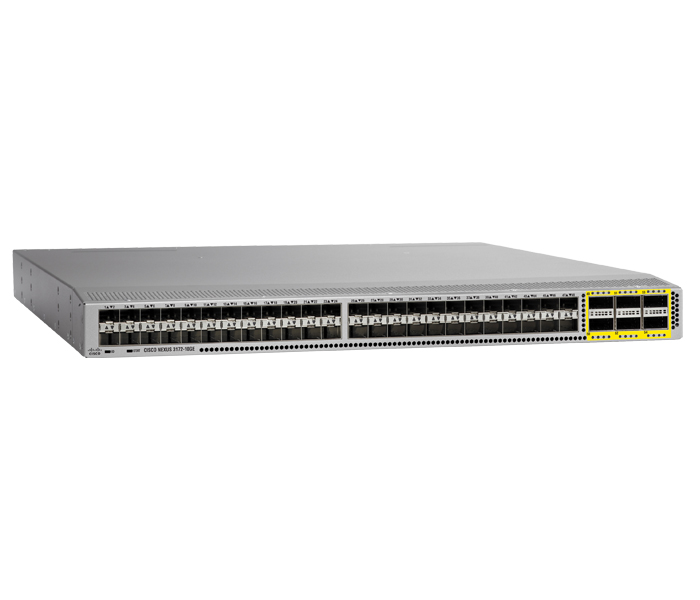 Nexus 3172PQ, 48 x SFP+ & 6 QSFP+ ports, extended memory