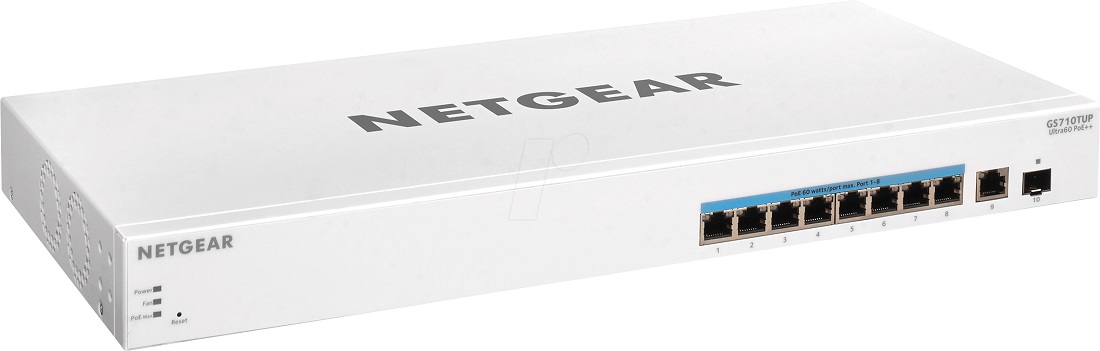 Netgear GS710TUP Ultra POE Switch 10 Port GE 60w POE++ SMART PRO RACK