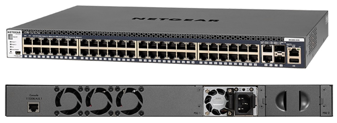 Netgear 48 port Giga L3, stackable switch with 4 Dedicated 10G ports (2 Copper and 2 Fiber)