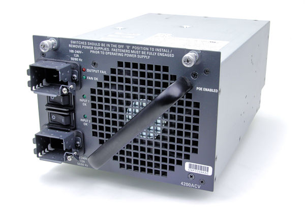 Catalyst 4500 6000W AC dual input Power Supply (Data + PoE)