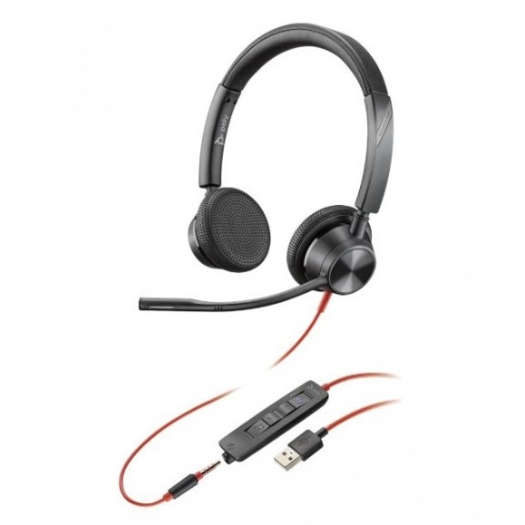 Blackwire 3325 - Wired, Dual-Ear (Stereo) Headset with Boom Mic 