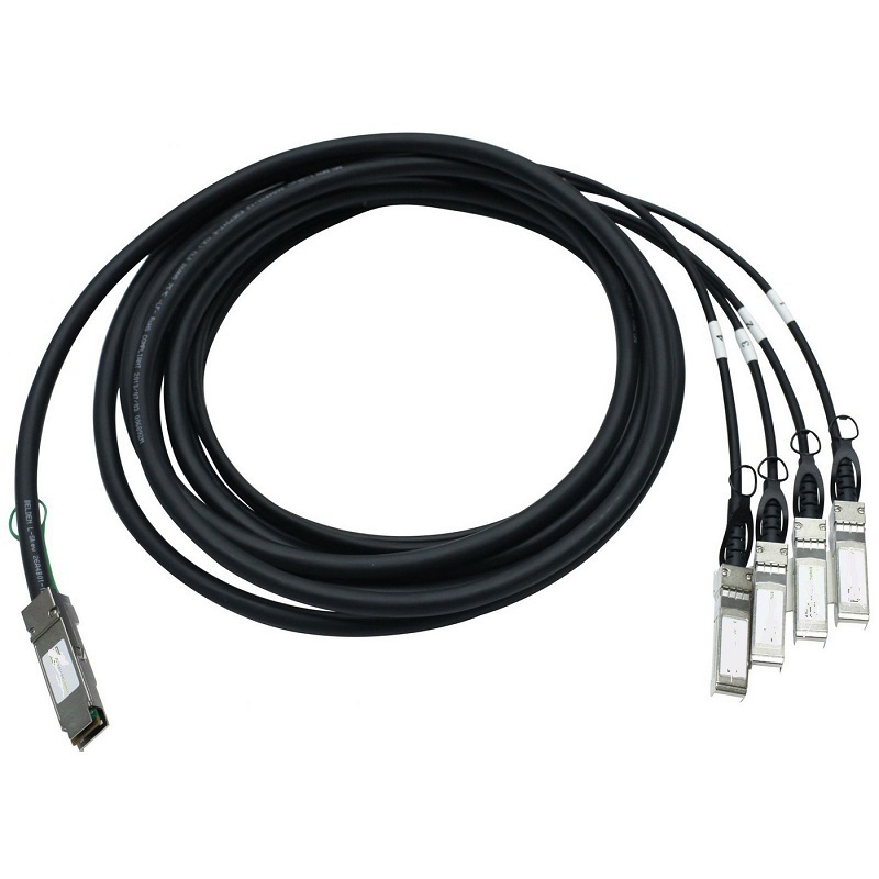 QSFP to 4xSFP10G Passive Copper Splitter Cable, 1m