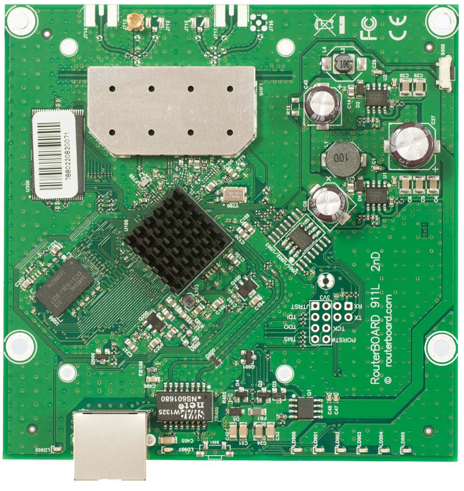 600Mhz CPU, 64MB RAM, 1xEthernet, onboard 5Ghz single chain wireless, RouterOS L3