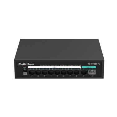 Ruijie 9-port 10/100/1000 Mbps unmanaged PoE switch with 1 SFP uplink