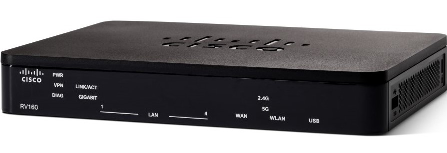 Cisco RV160 wired connectivity Flexible SFP/RJ-45 combination WAN ports 