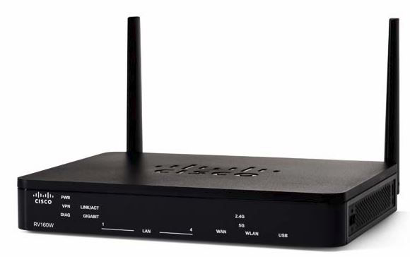 Cisco RV160W wireless VPN router, with 2x2 802.11ac wireless