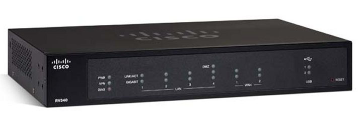 Cisco RV340 Dual WAN Gigabit VPN Router  ,2 WAN, 4 LAN, 3G/4G USB suppor 