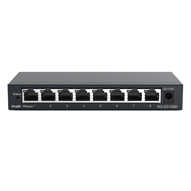 8-Port  unmanaged Switch, 8 10/100base-t Ethernet  RJ45 Ports , Steel Case