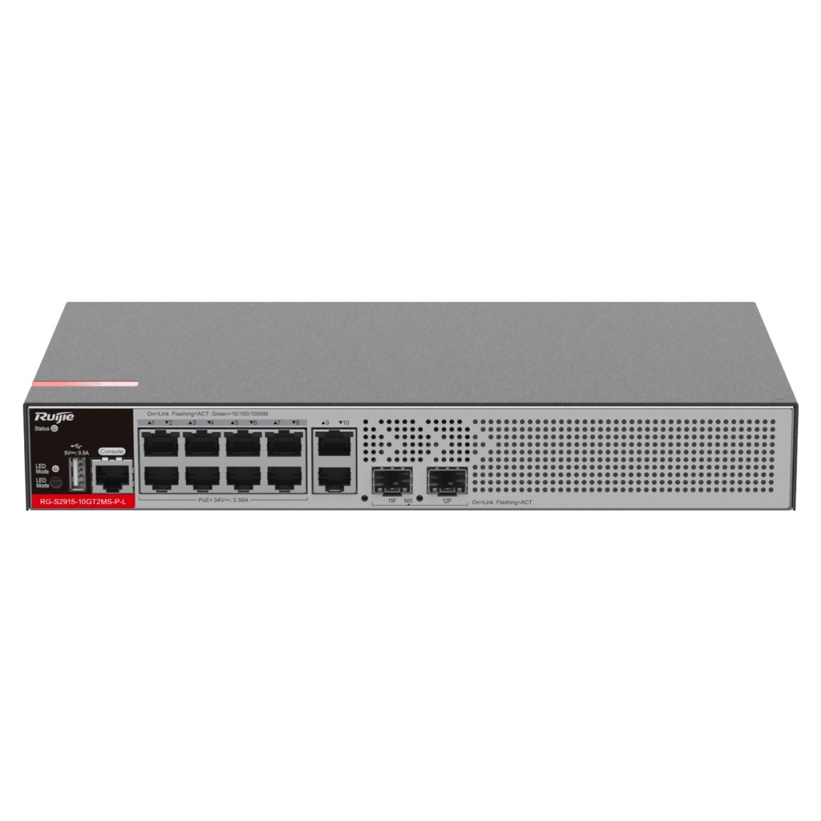10-Port Gigabit Layer 2+ Managed PoE+ Switch with Two 2.5GE Uplink SFP Ports