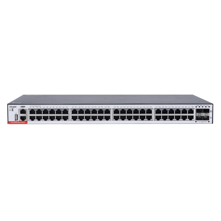 48-Port GE Electrical Layer 3 Managed Access Switch, 10G Uplink, RG-S5300-48GT4XS-E
