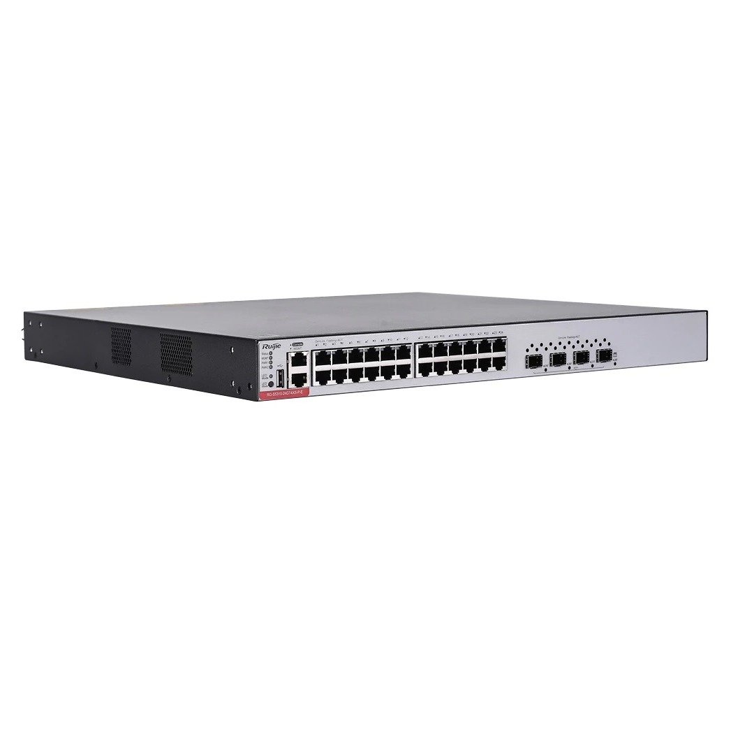 24-Port GE Electrical Layer 3 Managed Access Switch with PoE+, Four 10G Uplink Ports, RG-S5310-24GT4XS-P-E