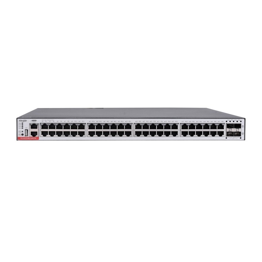 48-Port GE Electrical Layer 3 Managed Access Switch with PoE+, Four 10G Uplink Ports, RG-S5310-48GT4XS-P-E