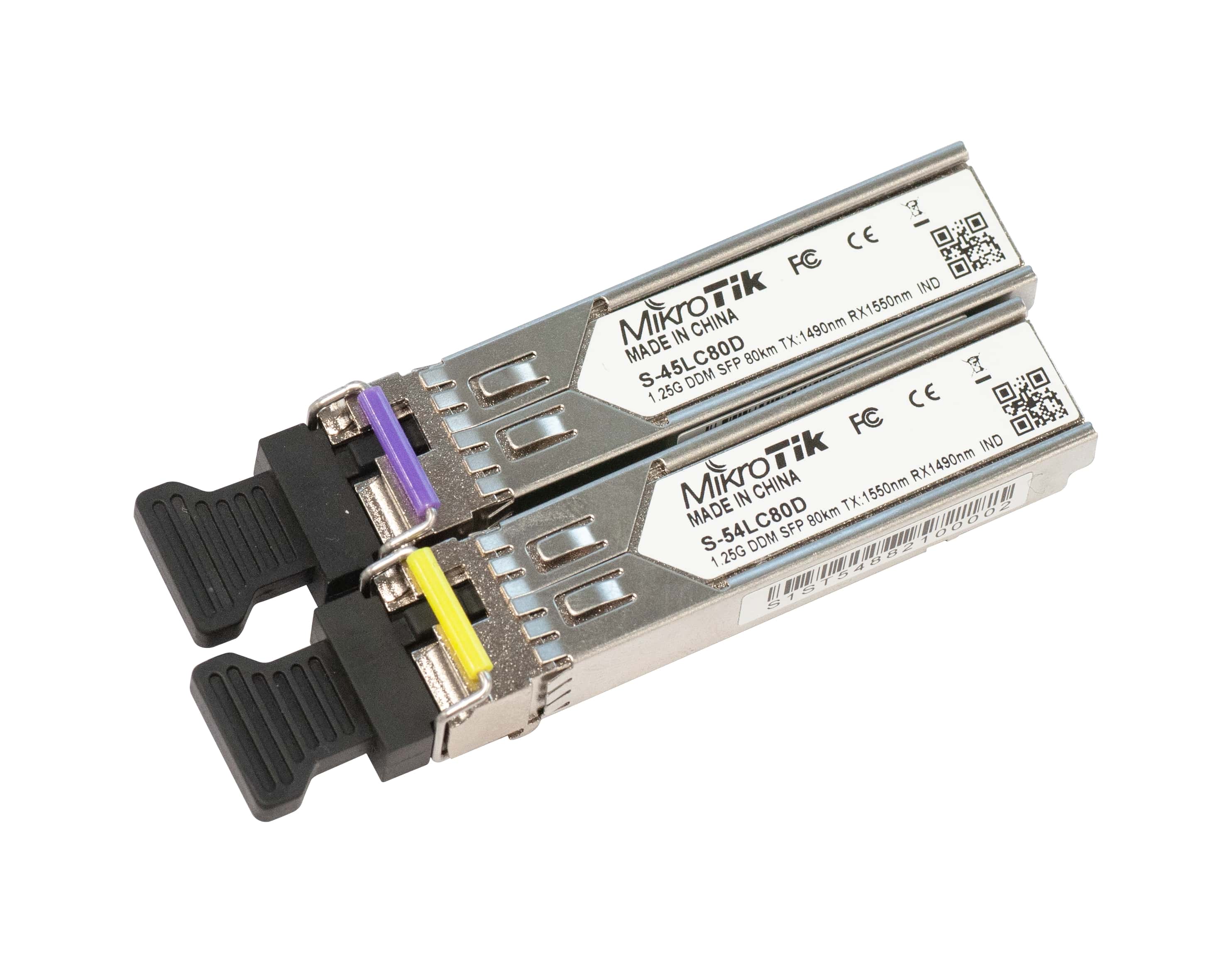 Pair of SFP 1.25G module for 80km links with Single LC-connectors