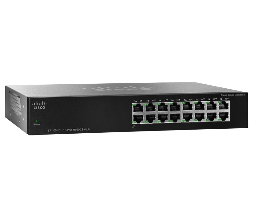 Cisco SF100-16 16-port 10/100 Rack-mount Switch