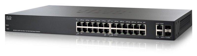 Cisco SF200-24FP  24-Port 10/100 Smart Switch, PoE, 180W