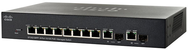 Cisco SF302-08PP 8-port 10/100 PoE+ Managed Switch Refresh