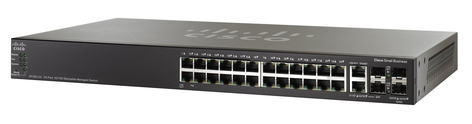 cisco SF500-24-K9 24-port 10/100 Stackable Managed Switch with Gigabit