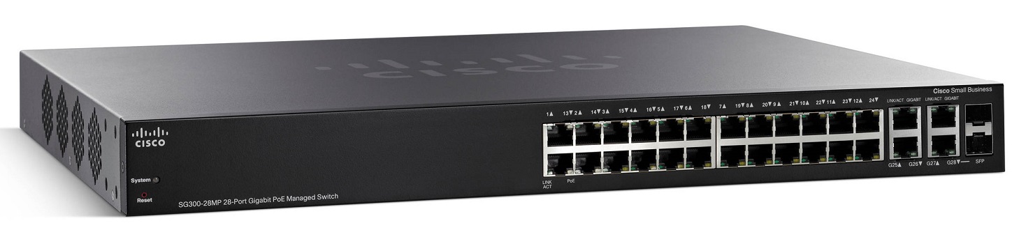 Cisco SG300-28MP-K9 28-port Gigabit Max-PoE Managed Switch