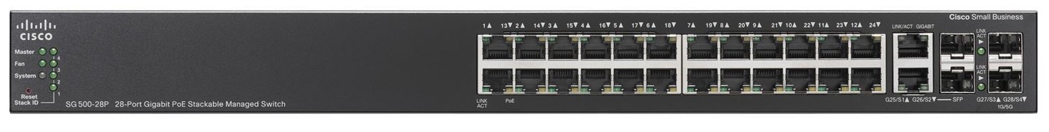 Cisco SG500-28P-K9 28-port Gigabit POE Stackable Mana